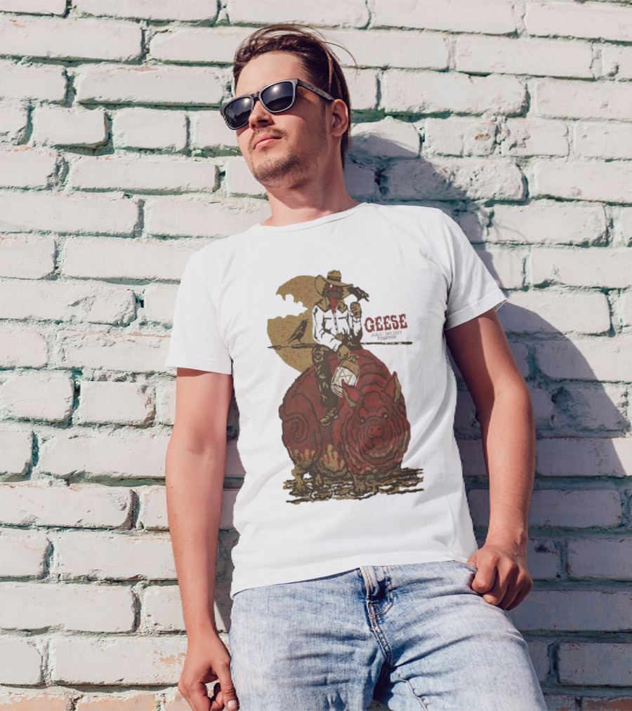 Geese World Live Show 2025-2026 Tour Cowboy Western Pig-Rider Vintage Style T-Shirt