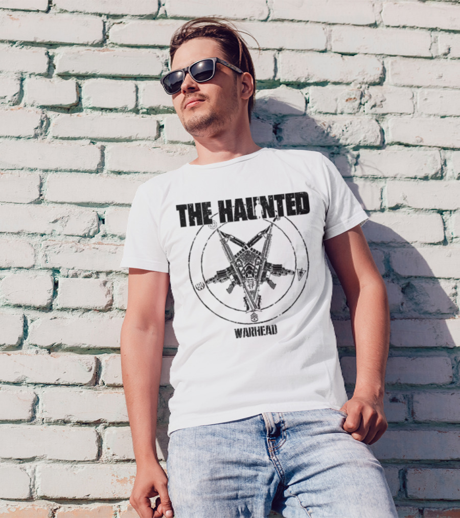 The Haunted Warhead Occult Symbolic Skull And Gun Emblem T-Shirt