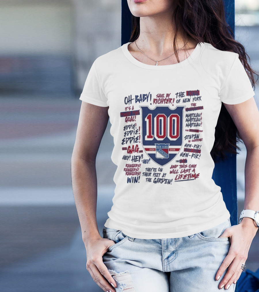 New York Rangers We Bleed Blue Centennial 100th Anniversary 1926-2026 NY Hockey Heritage T-Shirt