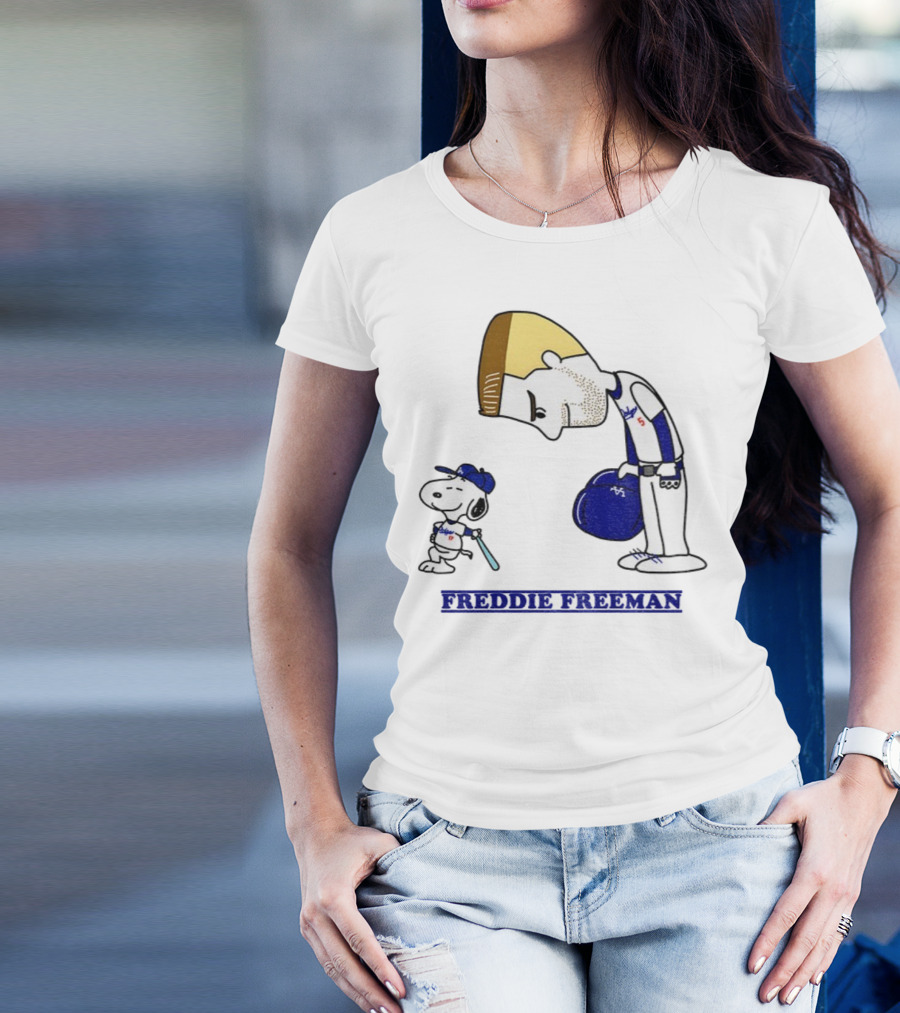 Peanuts Snoopy Freddie Freeman Los Angeles Dodgers MLB Baseball 2025 T-Shirt