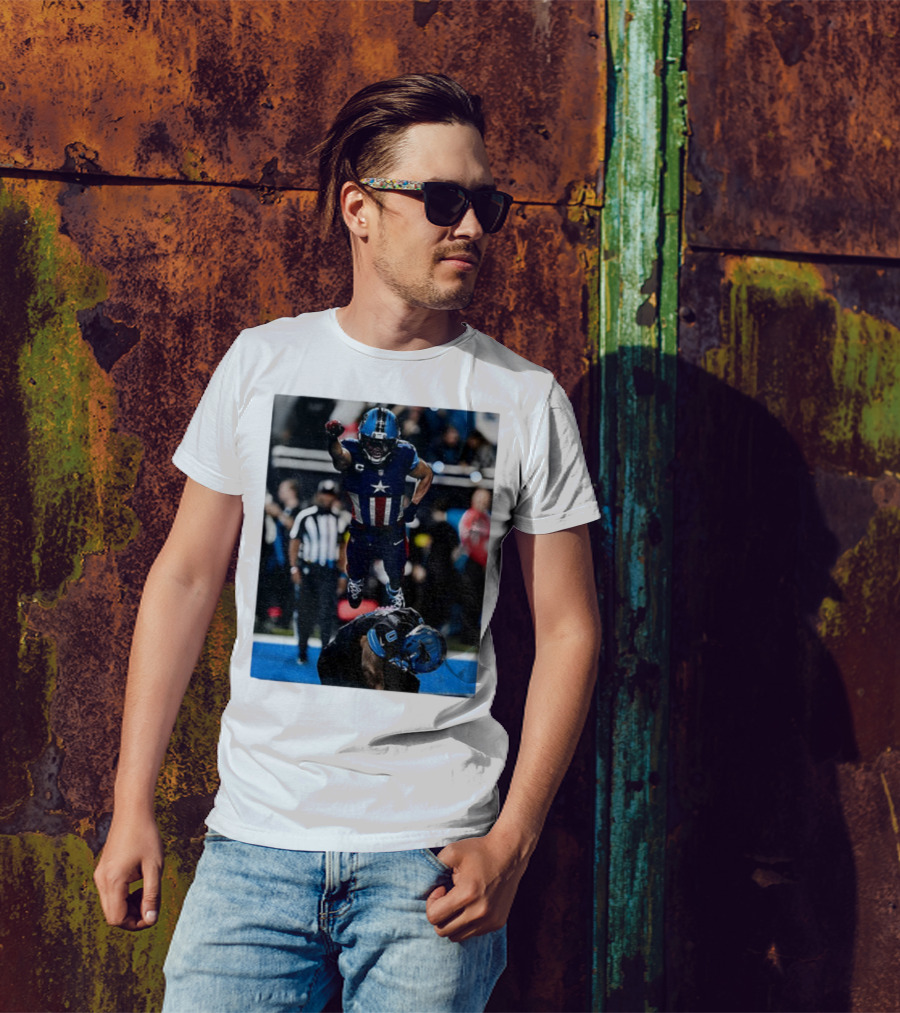 Detroit Lions Amon Ra St Brown Jahmyr Gibbs Captain America Spider-Man NFL Football T-Shirt