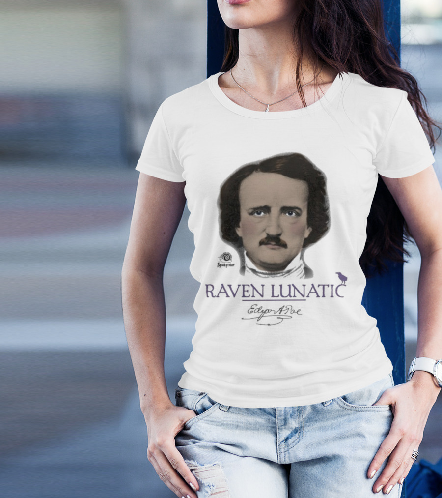 Raven Lunatic Edgar Allan Poe T-Shirt