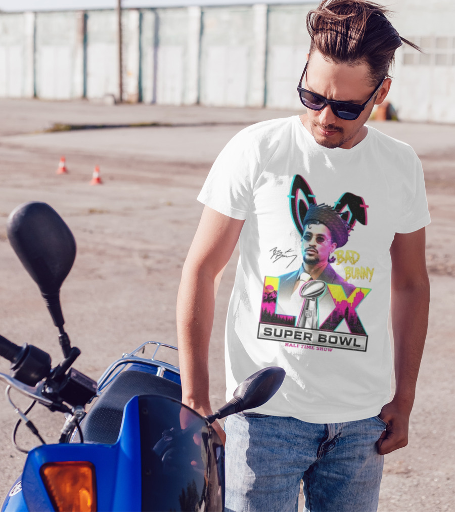 Bad Bunny Super Bowl LVI Halftime Show Signature NFL Icon T-Shirt