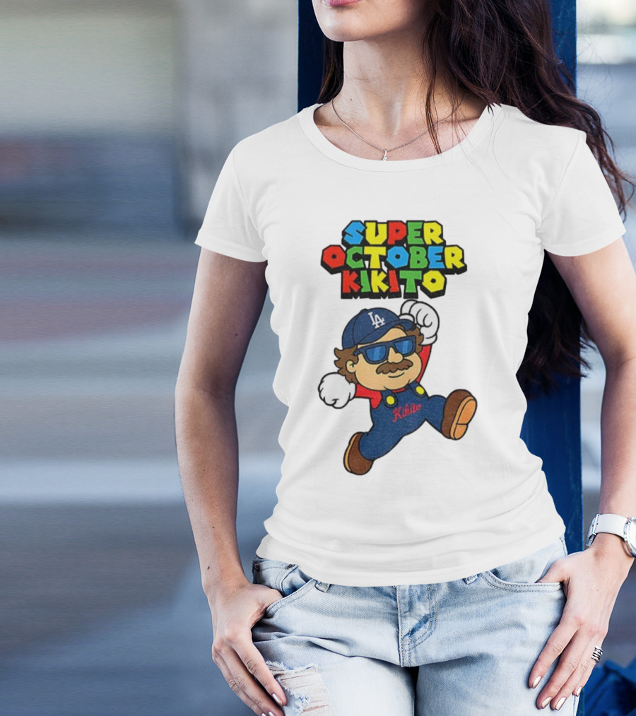 Super October Kikito LA Dodgers Baseball Character With Sunglasses T-Shirt