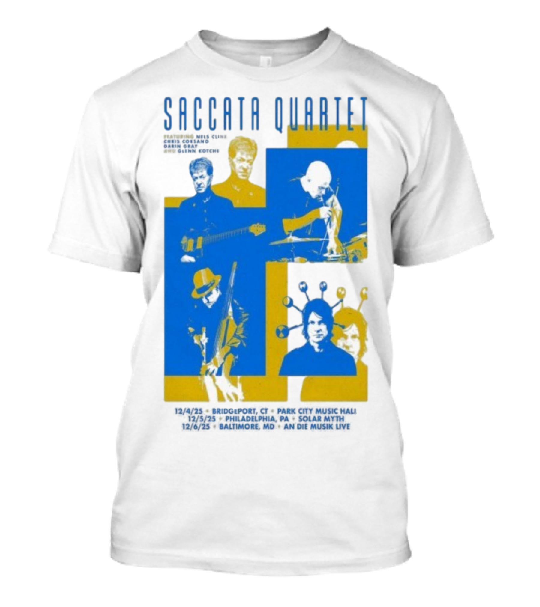 Saccata Quartet Tour December 2025 European Jazz Fusion Concert Dates T-Shirt