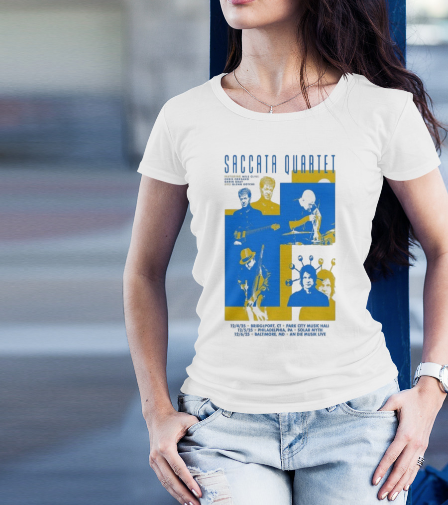 Saccata Quartet Tour December 2025 European Jazz Fusion Concert Dates T-Shirt