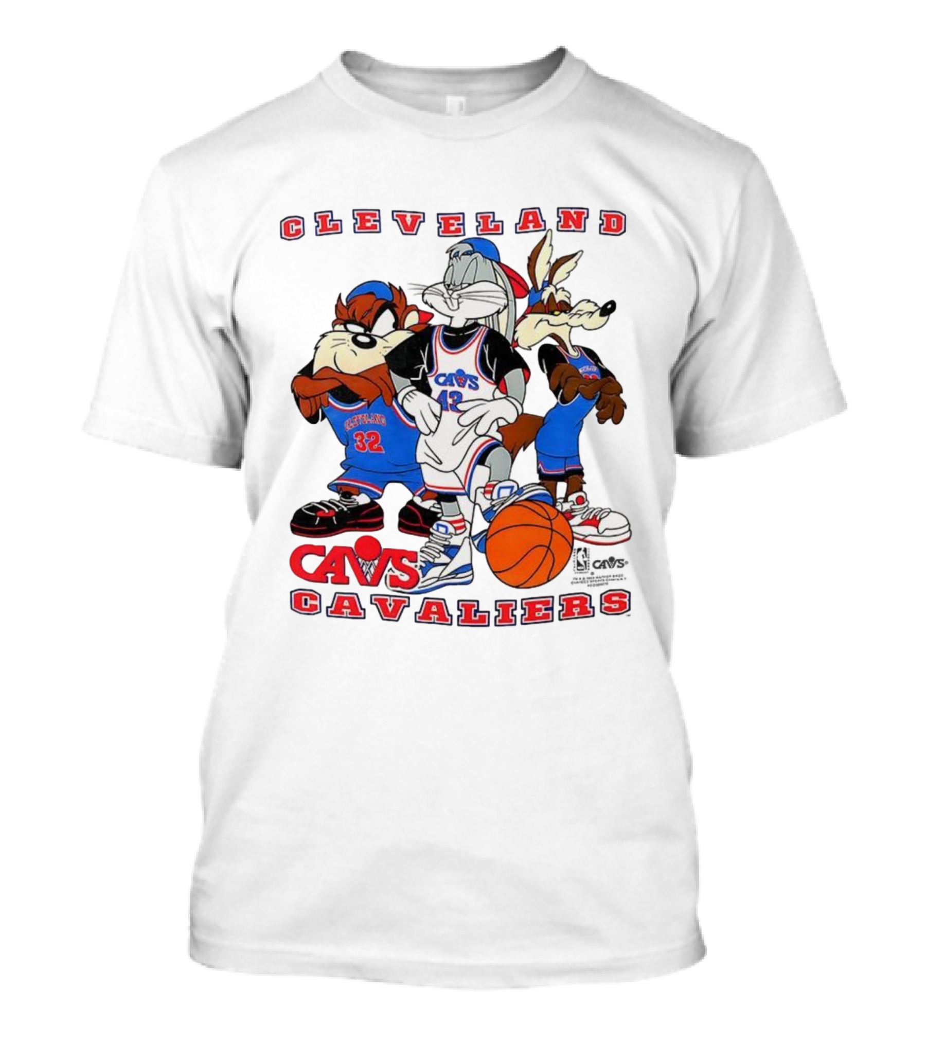 Cleveland Cavaliers NBA Cavs Looney Tunes Characters Bugs Bunny Taz Wile E. Coyote T-Shirt