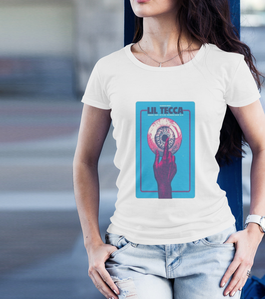 Lil Tecca Live At The Warfield Theatre San Francisco Oct 21 2025 Hand Eye Iconography T-Shirt