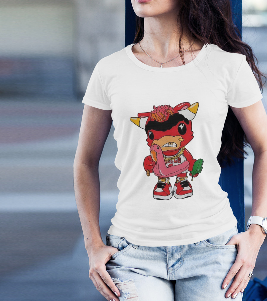 Benny The Bull Lil Benny 2025 Mascot Graphic Bulls Basketball Cartoon T-Shirt