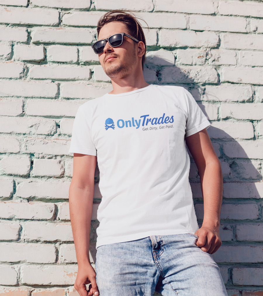 OnlyTrades Get Dirty Get Paid Construction Helmet Emblem T-Shirt