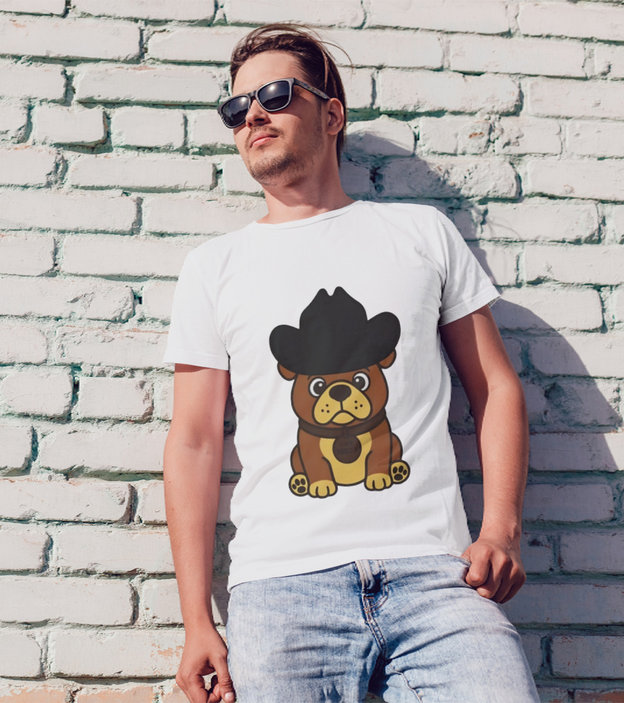 Rodeo Roscoe Dog Cowboy Hat Brown Pup T-Shirt