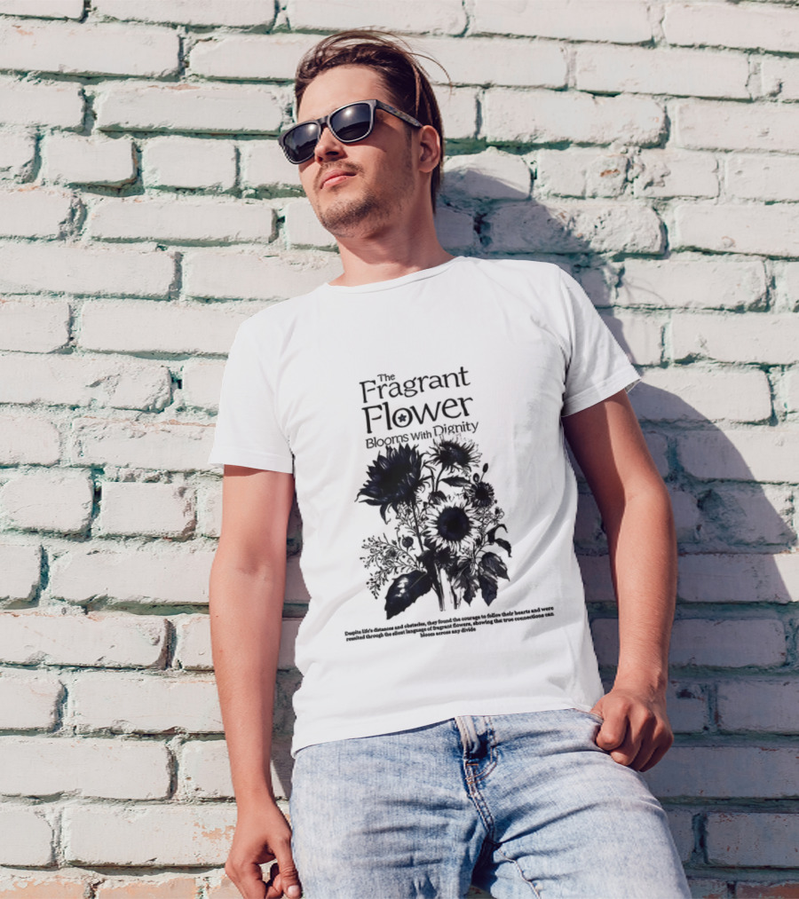The Fragrant Flower Blooms With Dignity Sunflower Botanical Illustration T-Shirt