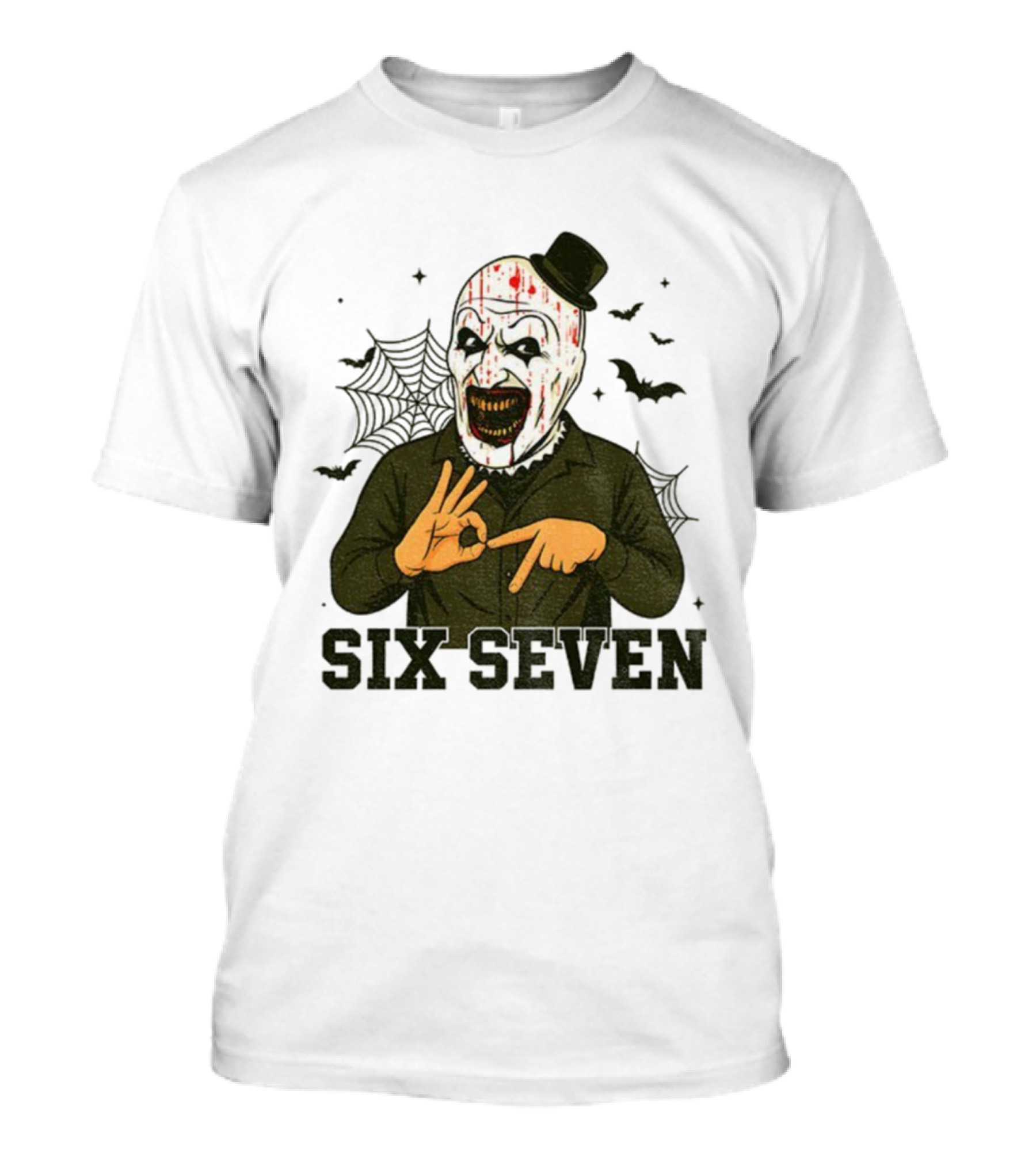 Terrifier Bundle Funny Halloween Six Seven Creepy Clown Costume T-Shirt