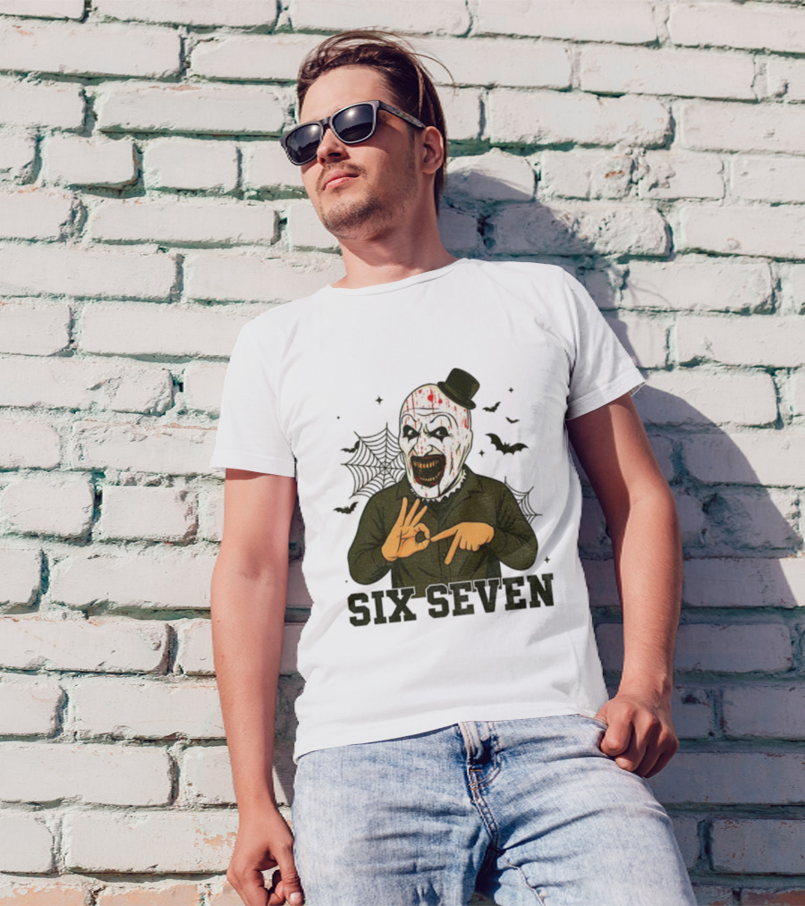 Terrifier Bundle Funny Halloween Six Seven Creepy Clown Costume T-Shirt