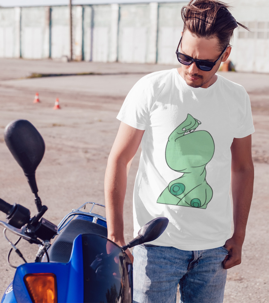 Bicep Flexing Cartoon Figure With Green Color Theme Pasadena T-Shirt