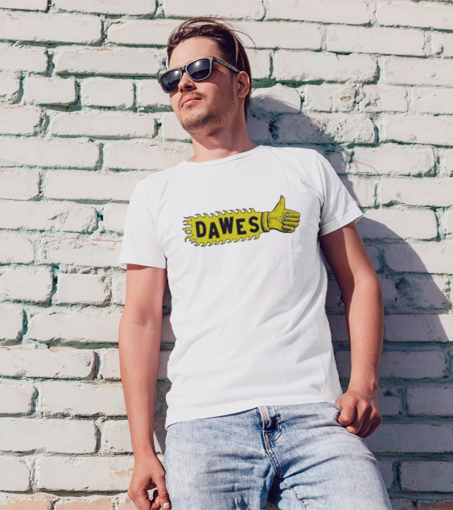 Dawes Thumbs Up Yellow Hand Icon Flame Effect T-Shirt