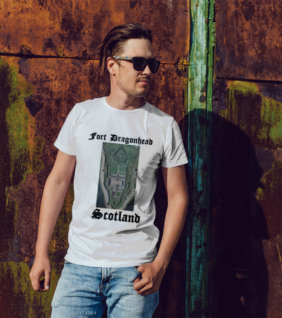 Fort Dragon Head Scotland Arial View T-Shirt
