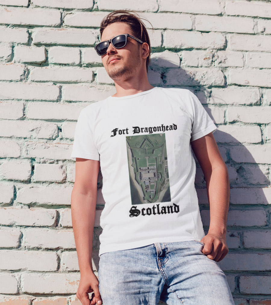 Fort Dragon Head Scotland Arial View T-Shirt