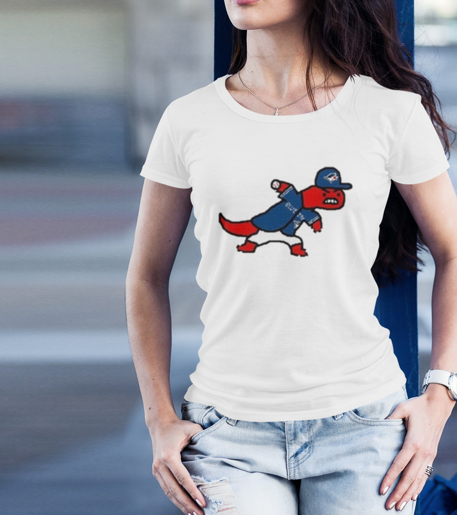 Toronto Raptors Blue Jays Crossover 2025 Mascot Baseball Throw T-Shirt