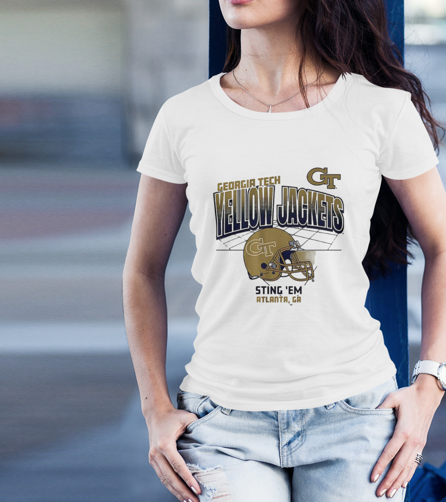 Georgia Tech Yellow Jackets GT Helmet Sting 'Em Atlanta GA T-Shirt