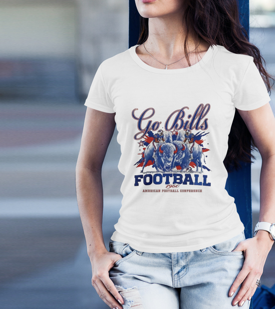 Go Bills Football Buffalo 1960 American Football Conference Vintage Athletes T-Shirt