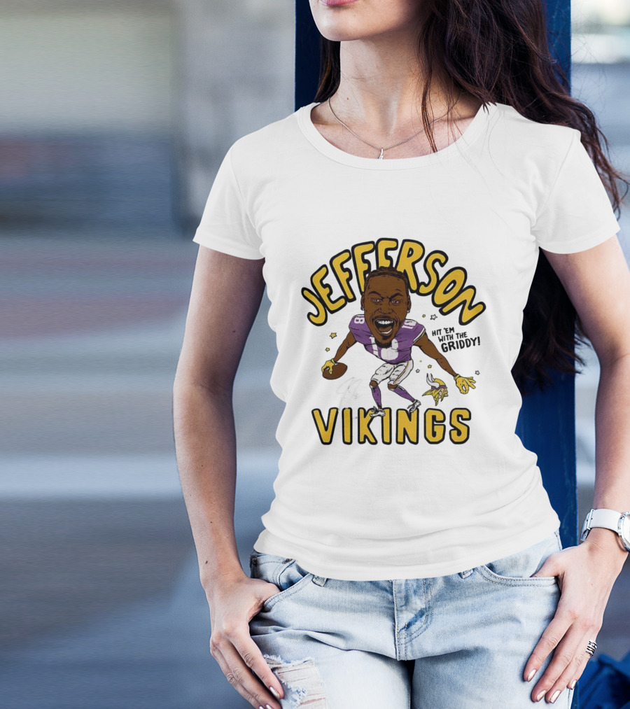 Jefferson Vikings Football Let’s Do The Griddy Player Caricature T-Shirt