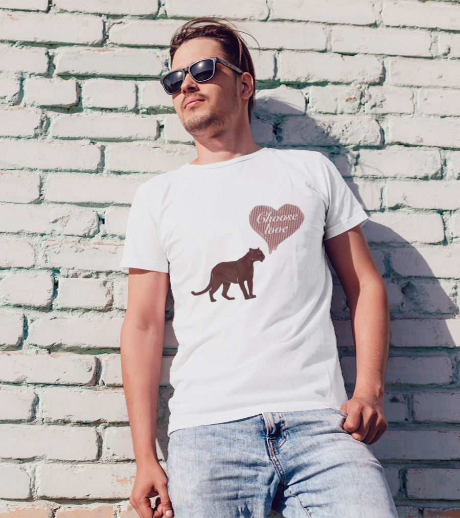 Pinkpantheress Choose Love Heart Panther Collaboration T-Shirt