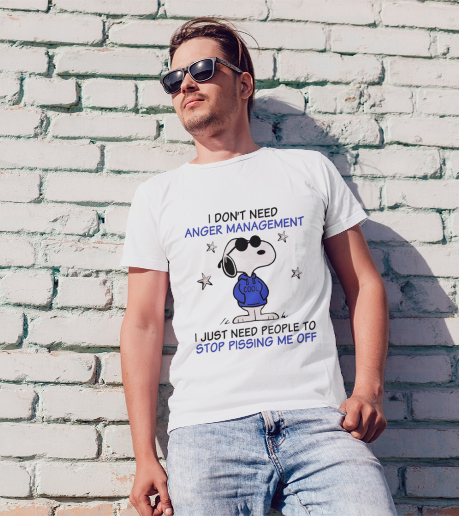 Snoopy Cool Attitude Anger Management Stop Pissing Me Off T-Shirt