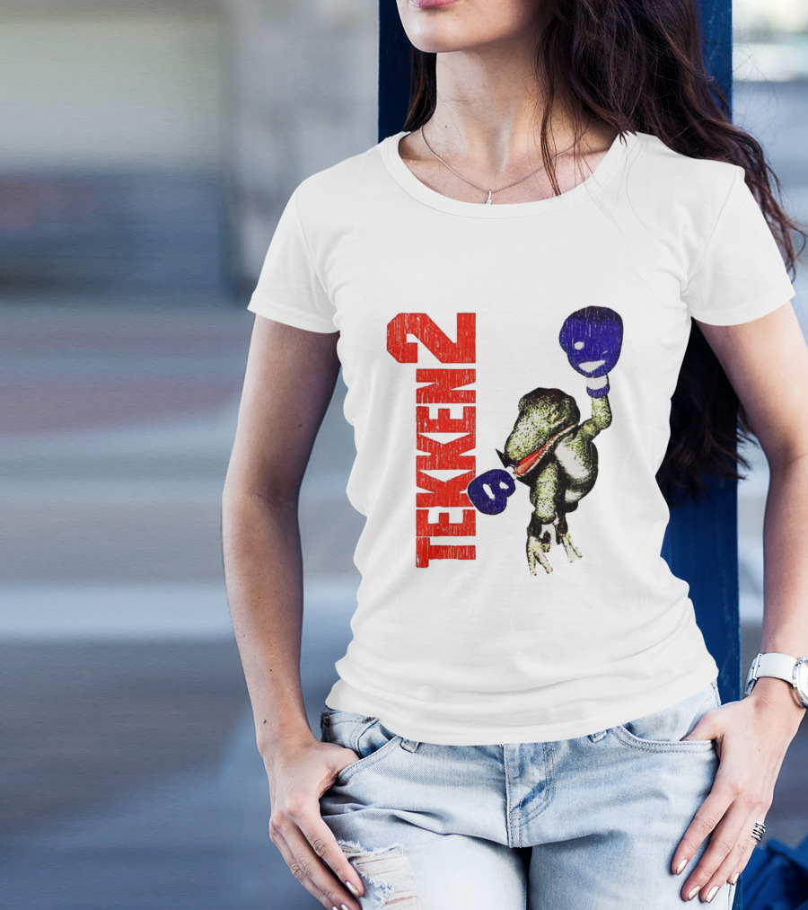 Tekken 2 Dinosaur Alex Purple Boxing Gloves Vintage Retro Gamer Appeal T-Shirt
