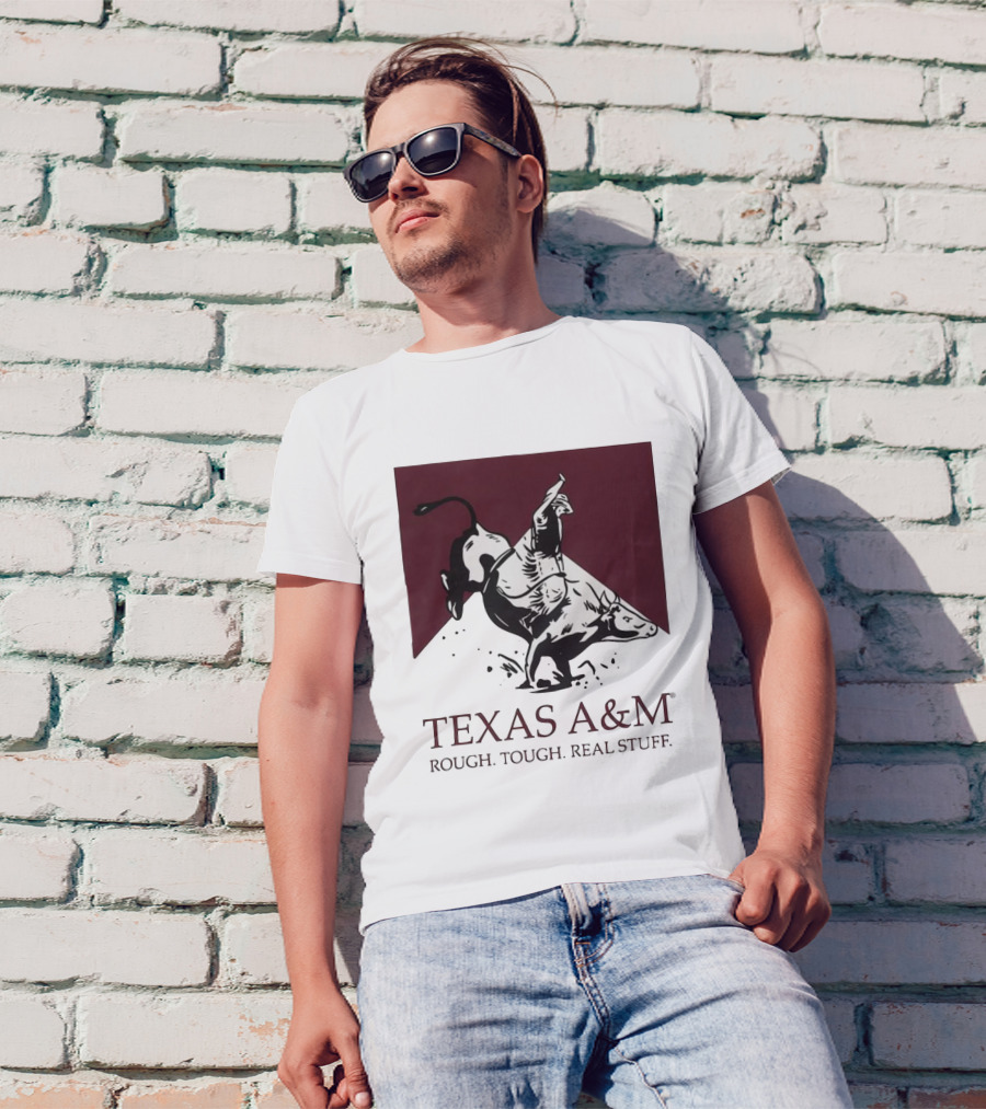 Texas A&M Rough Tough Real Stuff Bull Rider Retro T-Shirt