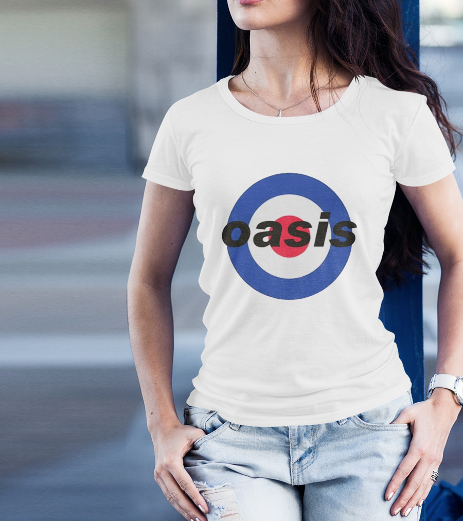 Oasis Mod Roundel Brit Pop Icon Style T-Shirt