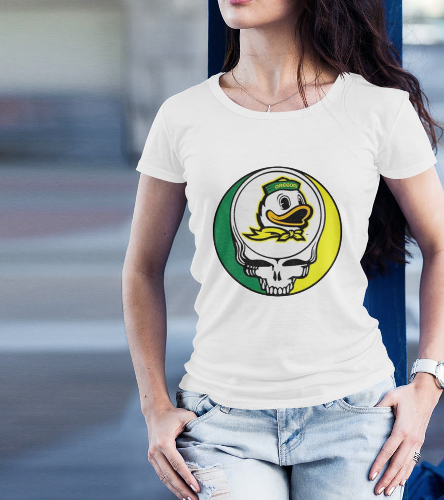 Grateful Ducks Oregon Ducks Grateful Dead Skull Icon Fusion T-Shirt
