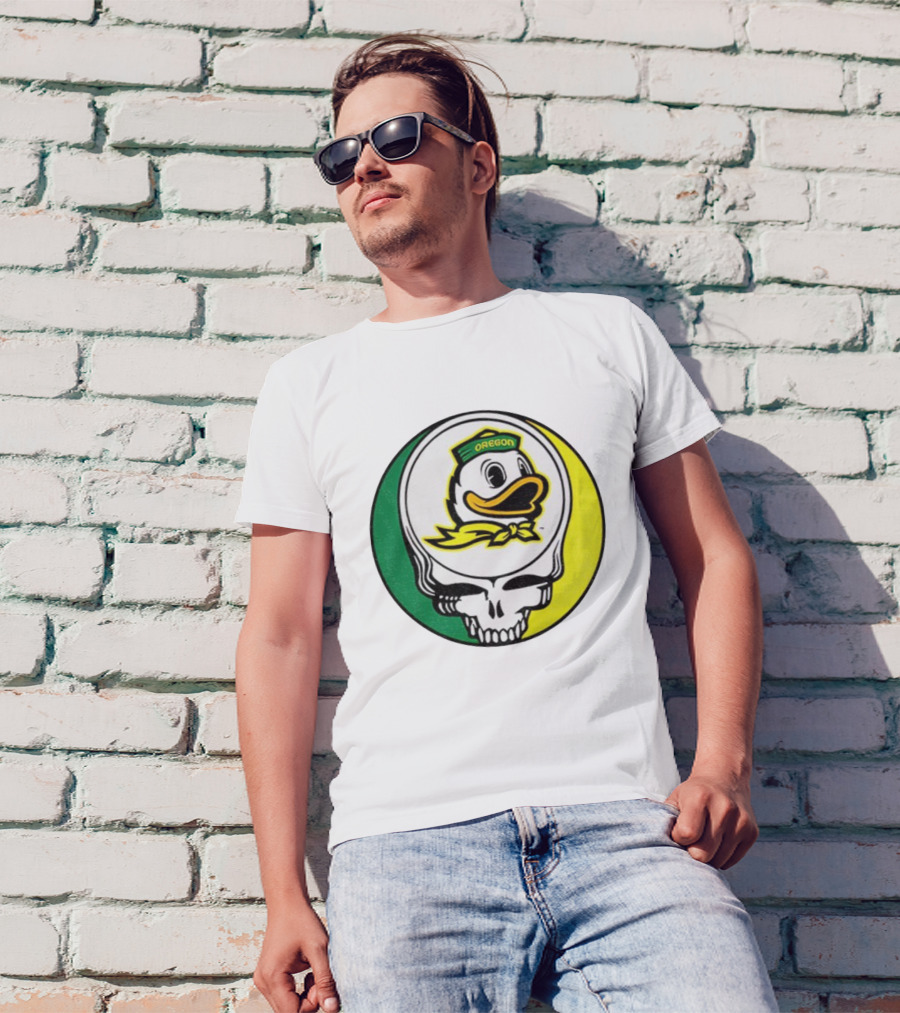 Grateful Ducks Oregon Ducks Grateful Dead Skull Icon Fusion T-Shirt