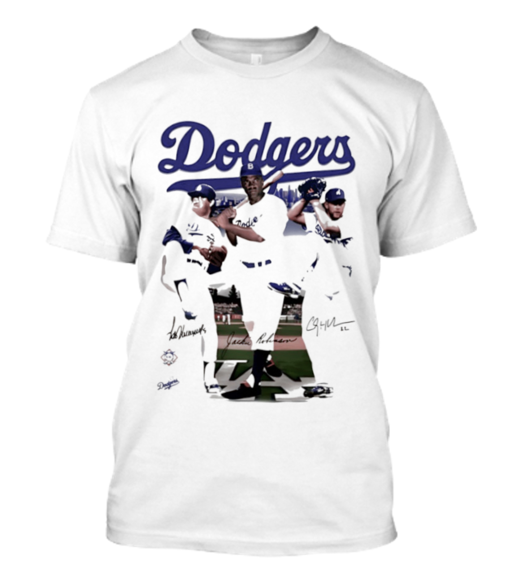Los Angeles Dodgers Mookie Betts Steve Sax Clayton Kershaw Signatures Vintage Style T-Shirt