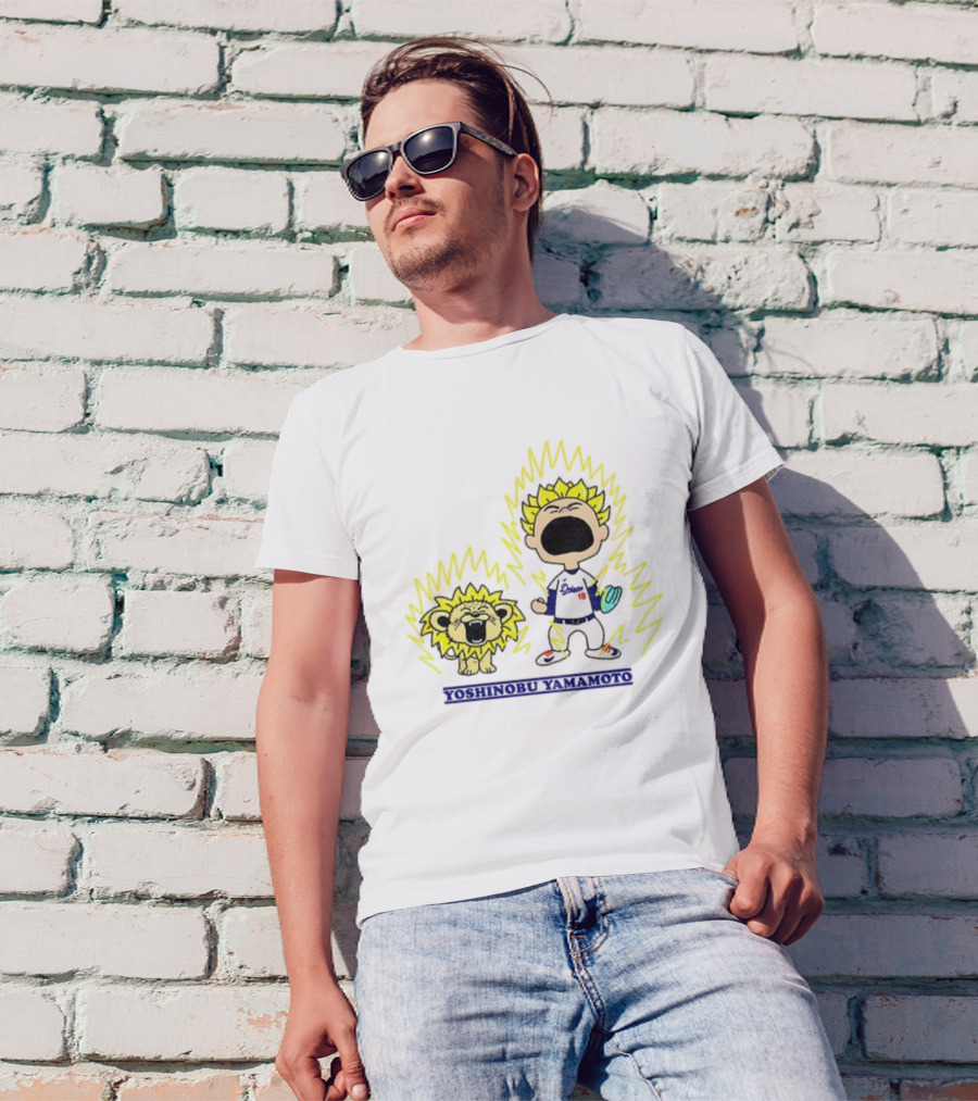 Yoshinobu Yamamoto Charlie Brown Los Angeles Dodgers 18 MLB Super Saiyan Dragon Ball T-Shirt