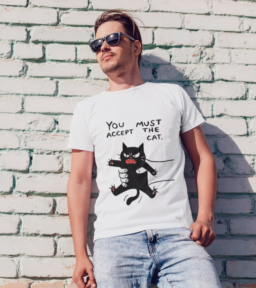 You Must Accept The Cat Grumpy Black Cat Graphic T-Shirt