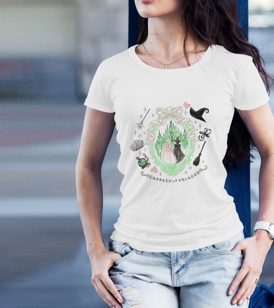 Coquette Bow Wicked Emerald City Silhouettes Changed For Good T-Shirt