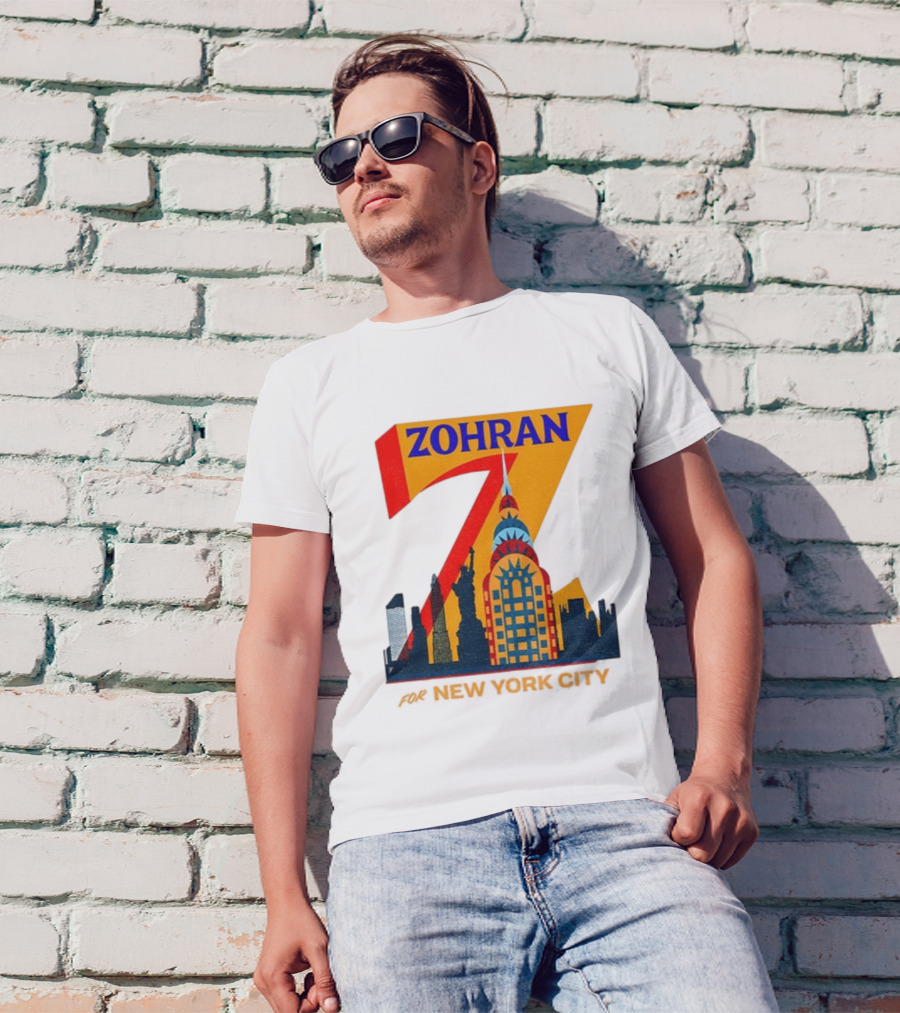 Zohran 2025 New York City Skyline Mayor Mamdani Campaign T-Shirt