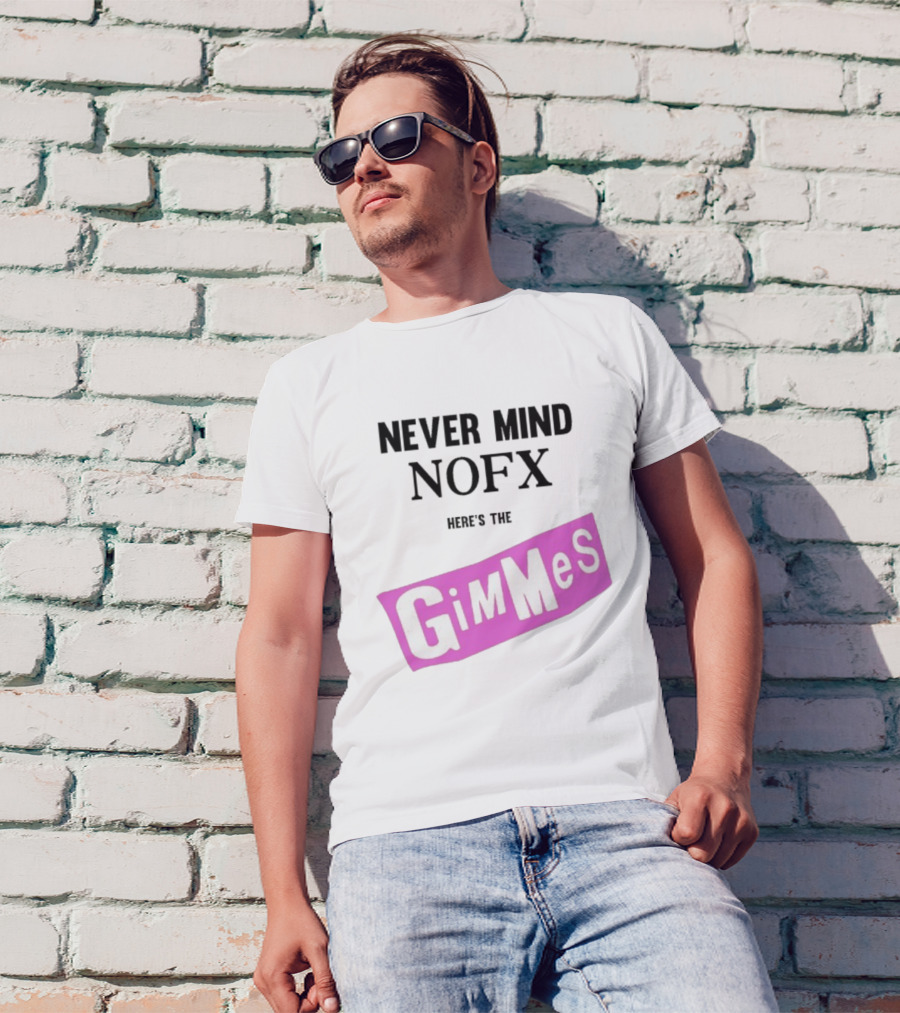 Nevermind NOFX Here's The Gimmes Pink Logo T-Shirt