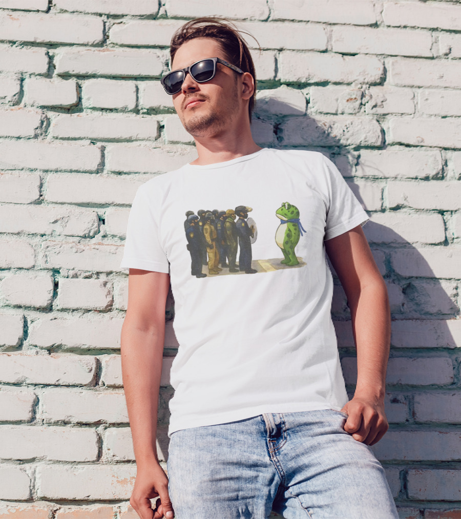 Portland Freedom Frog Anti Ice Resistance Protest Scene T-Shirt