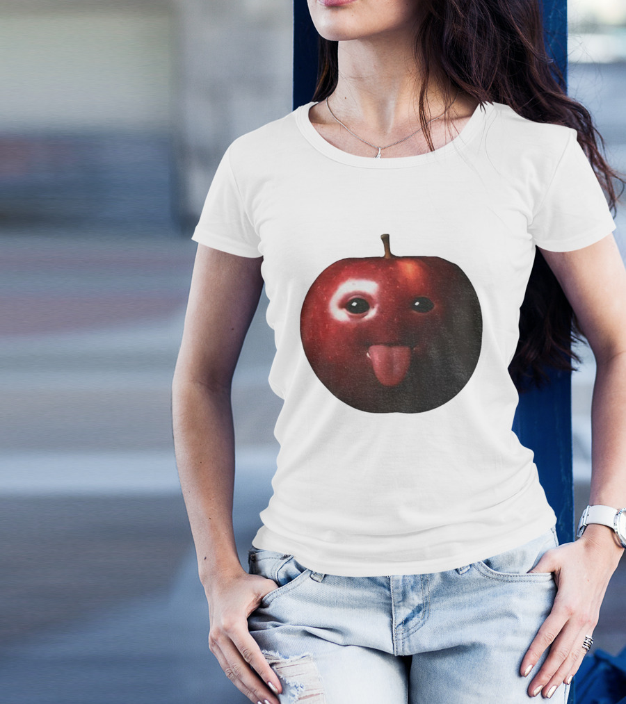 Silly AI Generated Apple Meme With Tongue Out T-Shirt