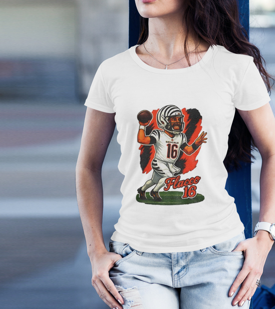 Flacco 16 Bengals Cartoon Caricature T-Shirt
