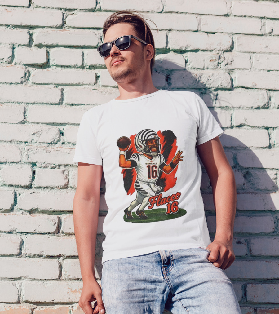 Flacco 16 Bengals Cartoon Caricature T-Shirt