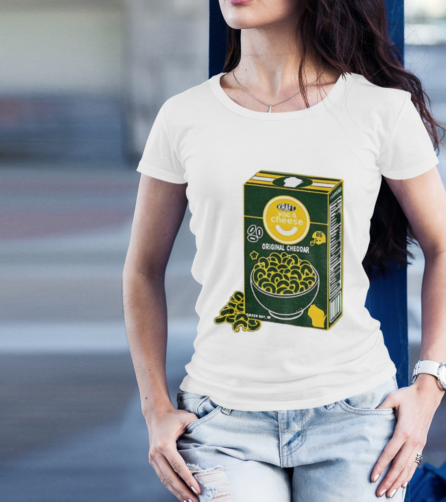 Green Bay Kraft Mac And Cheese Original Cheddar Retro Packers Fan Art T-Shirt