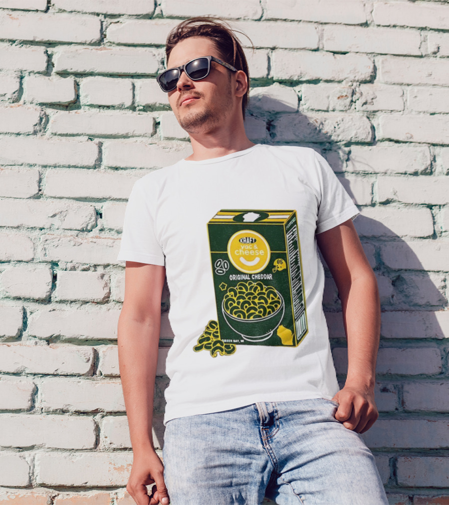 Green Bay Kraft Mac And Cheese Original Cheddar Retro Packers Fan Art T-Shirt