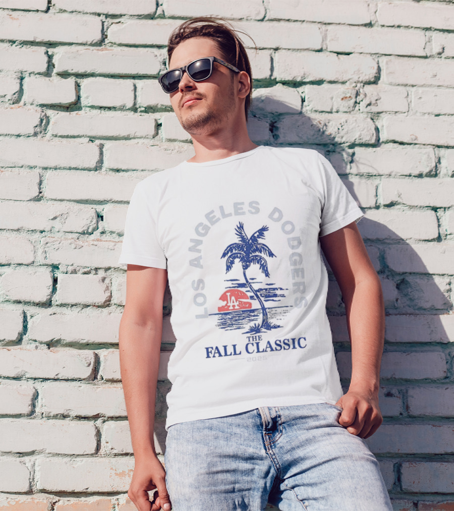 Los Angeles Dodgers Fall Classic 2025 Palmtree Sunset Baseball T-Shirt