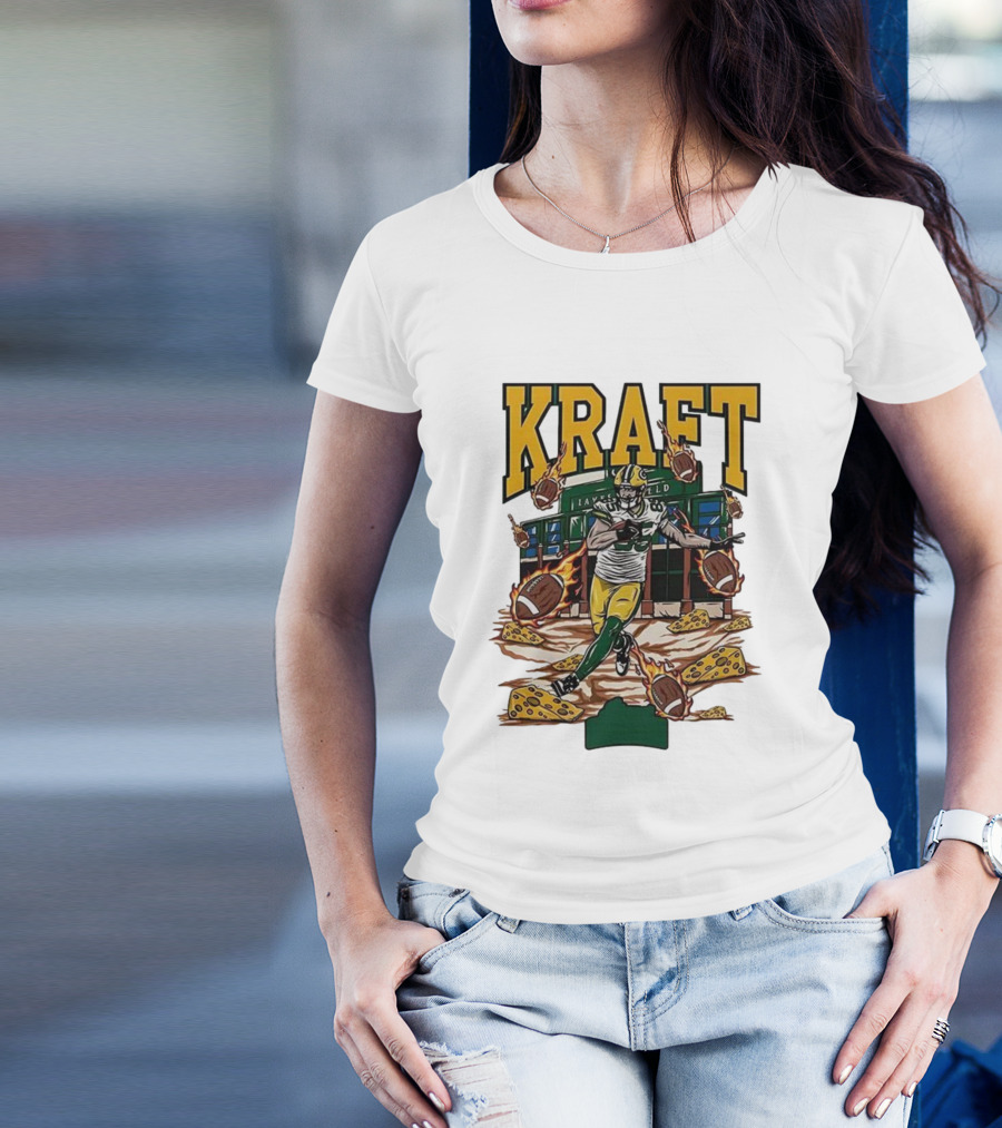 Kraft Green Bay Packers Lambeau Field Football Cheese T-Shirt