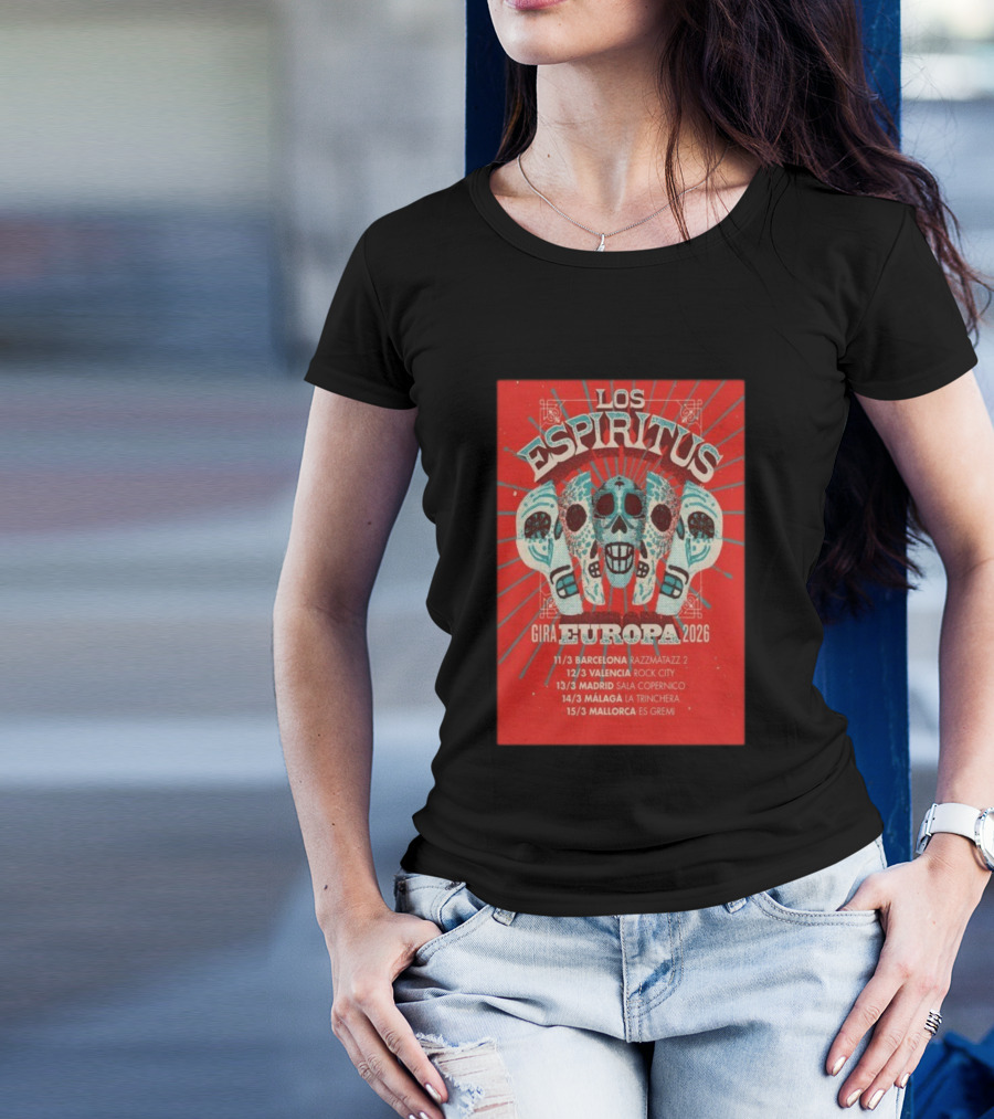 Los Espiritus Gira Europa 2026 Tour Dates Barcelona Valencia Madrid Málaga Mallorca T-Shirt