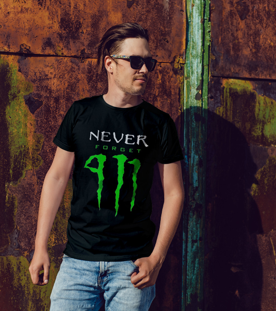 NEVER FORGET 911 Green Claw Marks T-Shirt