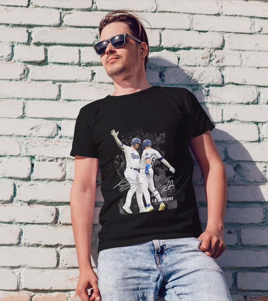 Kiké Hernandez Gavin Lux LA Dodgers Signature Celebration T-Shirt